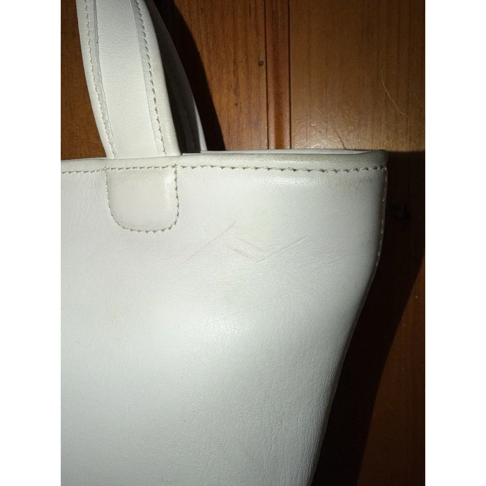 Coach 9301 Bleecker Basket Satchel White Leather Bag Vintage Purse Top Handle